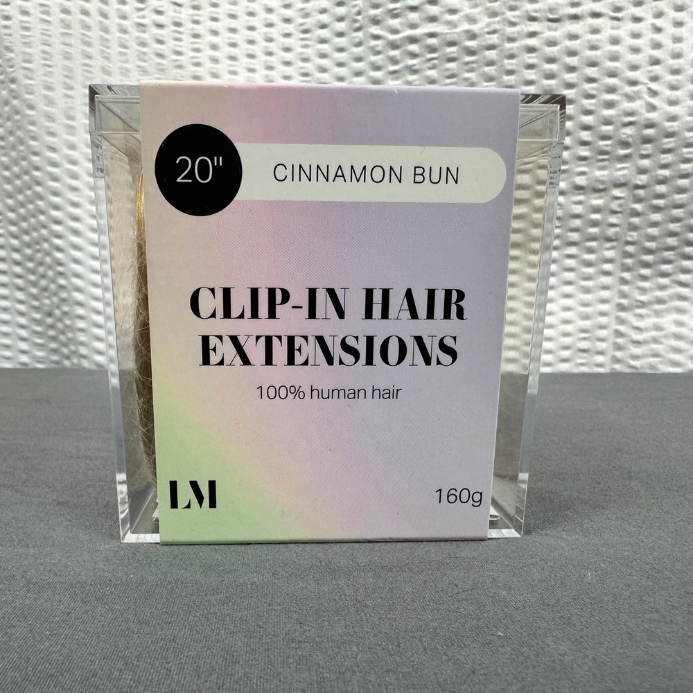 NEW Locks & Mane 20" 100% Human Hair Extensions Clip-In Cinnamon Bun Sealed 160g